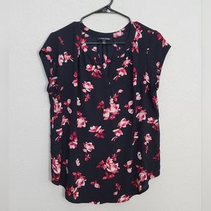 Black floral blouse